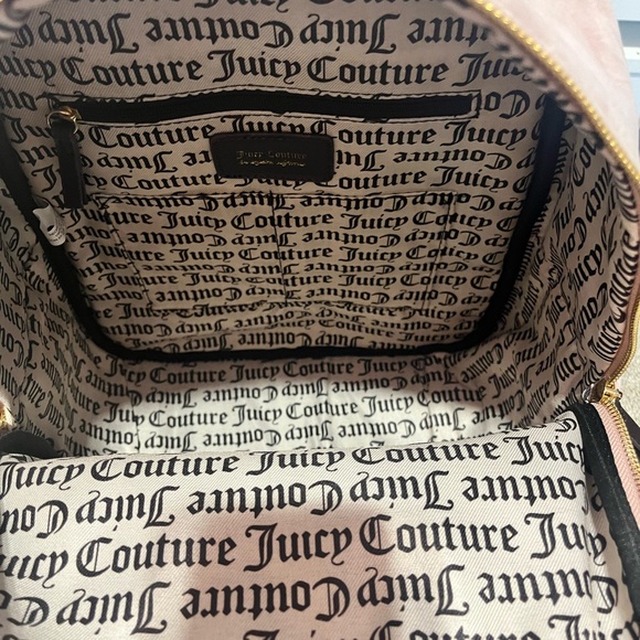 GIFT IDEA! 💕NWT juicy couture full size pink heritage velour backpack bag - Picture 6 of 15